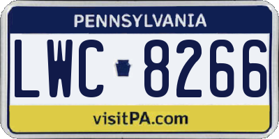 PA license plate LWC8266