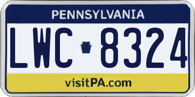 PA license plate LWC8324