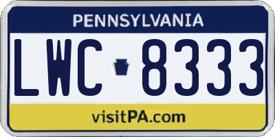 PA license plate LWC8333