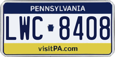 PA license plate LWC8408