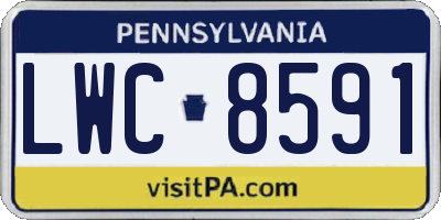 PA license plate LWC8591