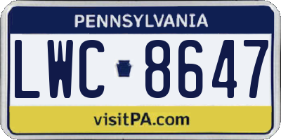 PA license plate LWC8647