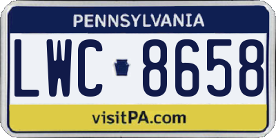 PA license plate LWC8658
