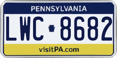 PA license plate LWC8682