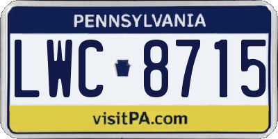 PA license plate LWC8715