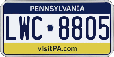 PA license plate LWC8805