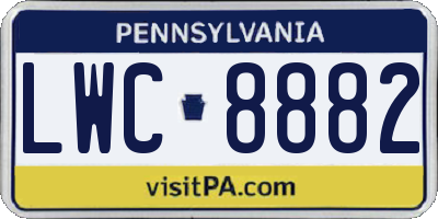 PA license plate LWC8882