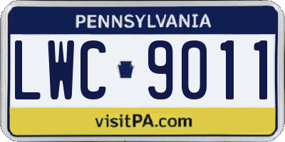 PA license plate LWC9011