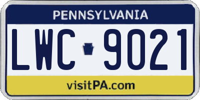 PA license plate LWC9021