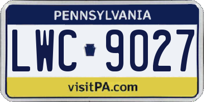 PA license plate LWC9027