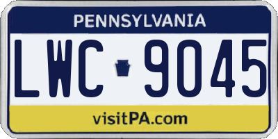PA license plate LWC9045