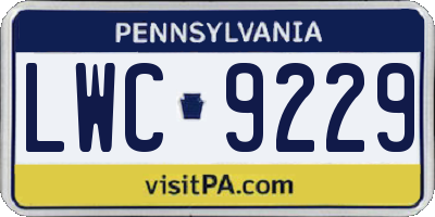 PA license plate LWC9229