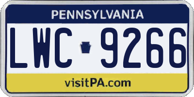PA license plate LWC9266