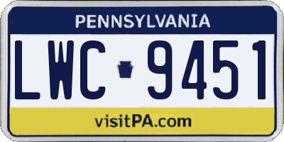 PA license plate LWC9451