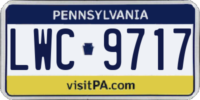 PA license plate LWC9717