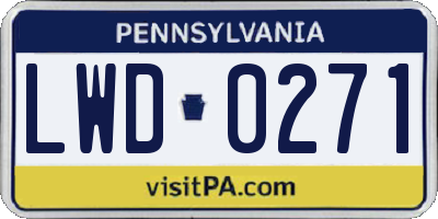 PA license plate LWD0271