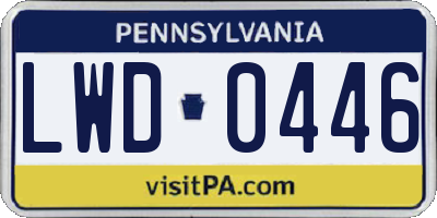 PA license plate LWD0446