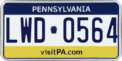 PA license plate LWD0564