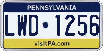 PA license plate LWD1256