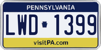 PA license plate LWD1399