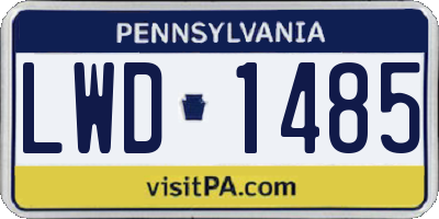 PA license plate LWD1485