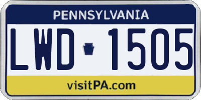 PA license plate LWD1505
