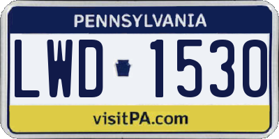 PA license plate LWD1530