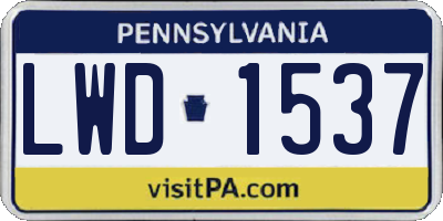 PA license plate LWD1537