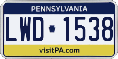 PA license plate LWD1538