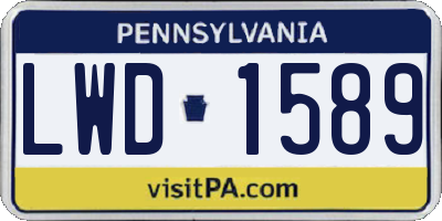 PA license plate LWD1589
