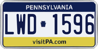 PA license plate LWD1596