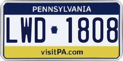 PA license plate LWD1808