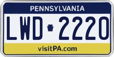 PA license plate LWD2220