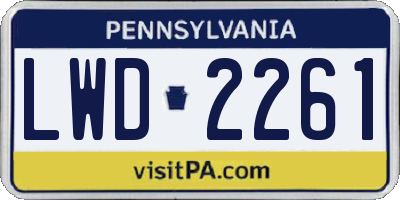 PA license plate LWD2261