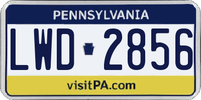 PA license plate LWD2856