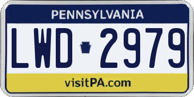 PA license plate LWD2979