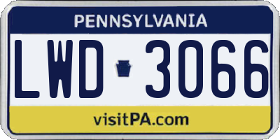 PA license plate LWD3066