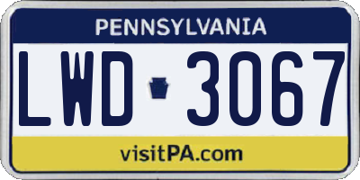 PA license plate LWD3067