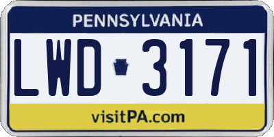 PA license plate LWD3171