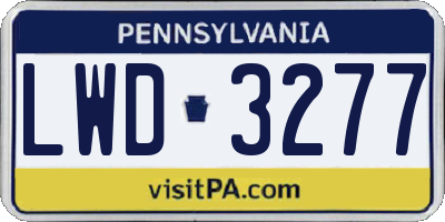 PA license plate LWD3277
