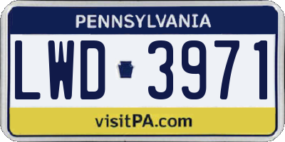 PA license plate LWD3971