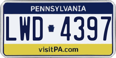 PA license plate LWD4397