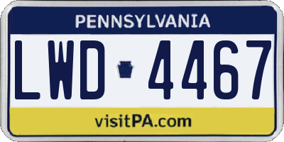 PA license plate LWD4467