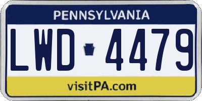 PA license plate LWD4479