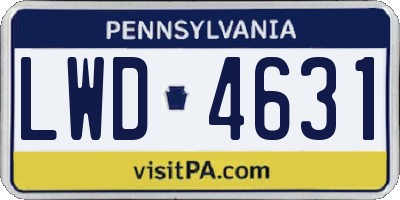 PA license plate LWD4631