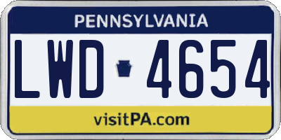PA license plate LWD4654