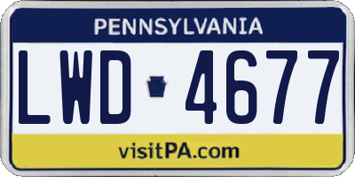 PA license plate LWD4677