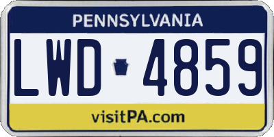 PA license plate LWD4859