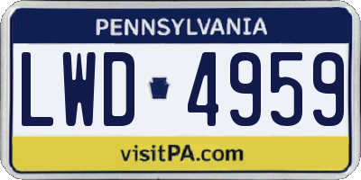 PA license plate LWD4959
