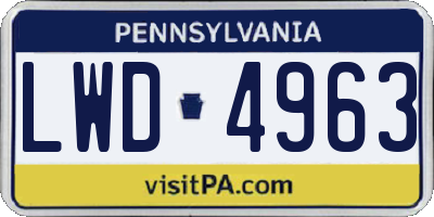 PA license plate LWD4963